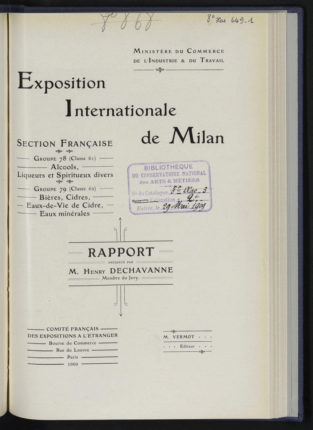 Page de titre du 8XAE649.P1