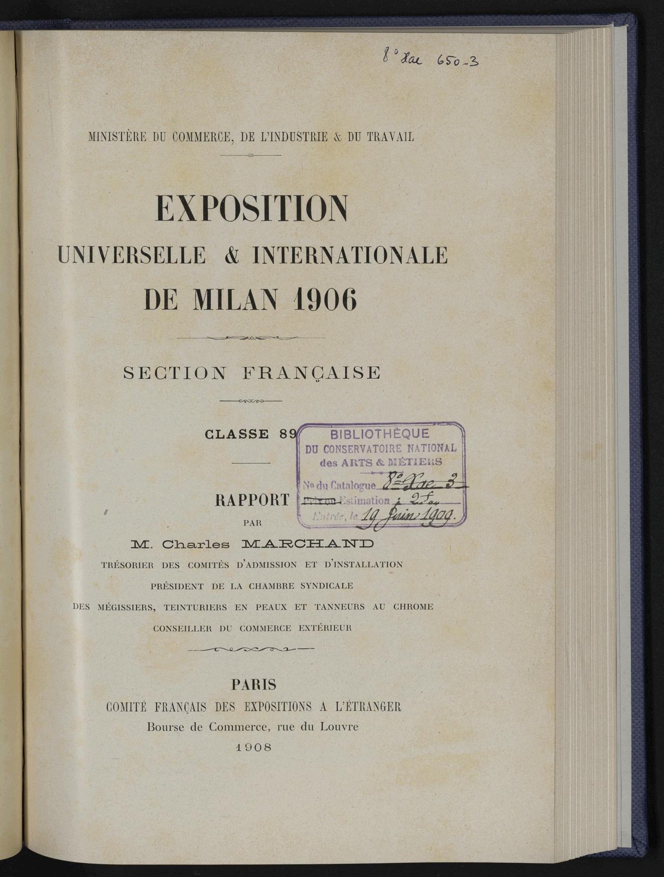 Page de titre du 8XAE650.P3