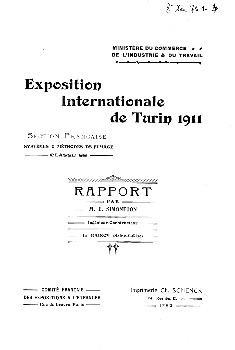 Page de titre du 8XAE751.4