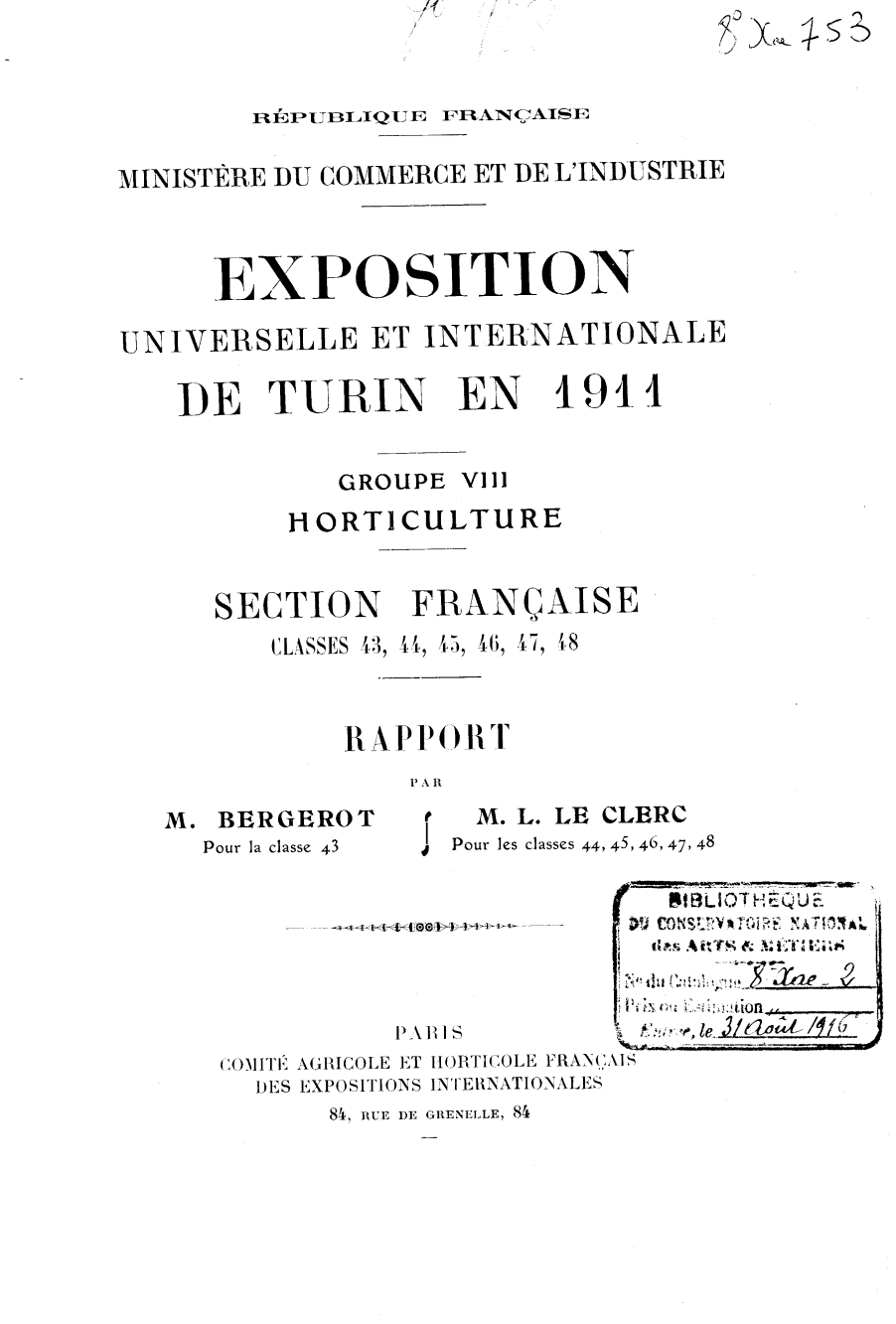 Page de titre du 8XAE753