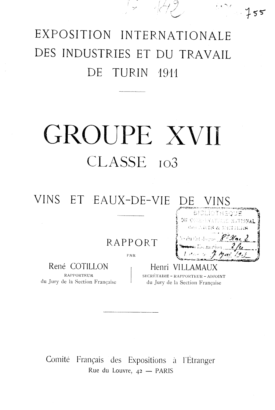 Page de titre du 8XAE755
