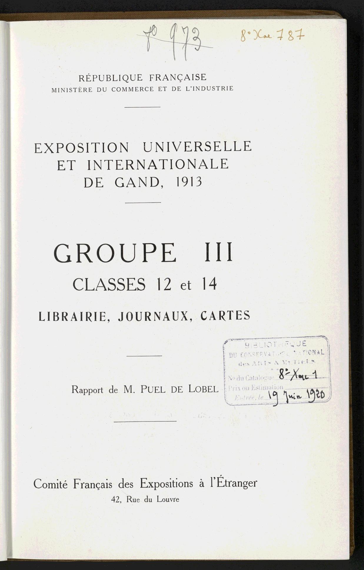 Page de titre du 8XAE787