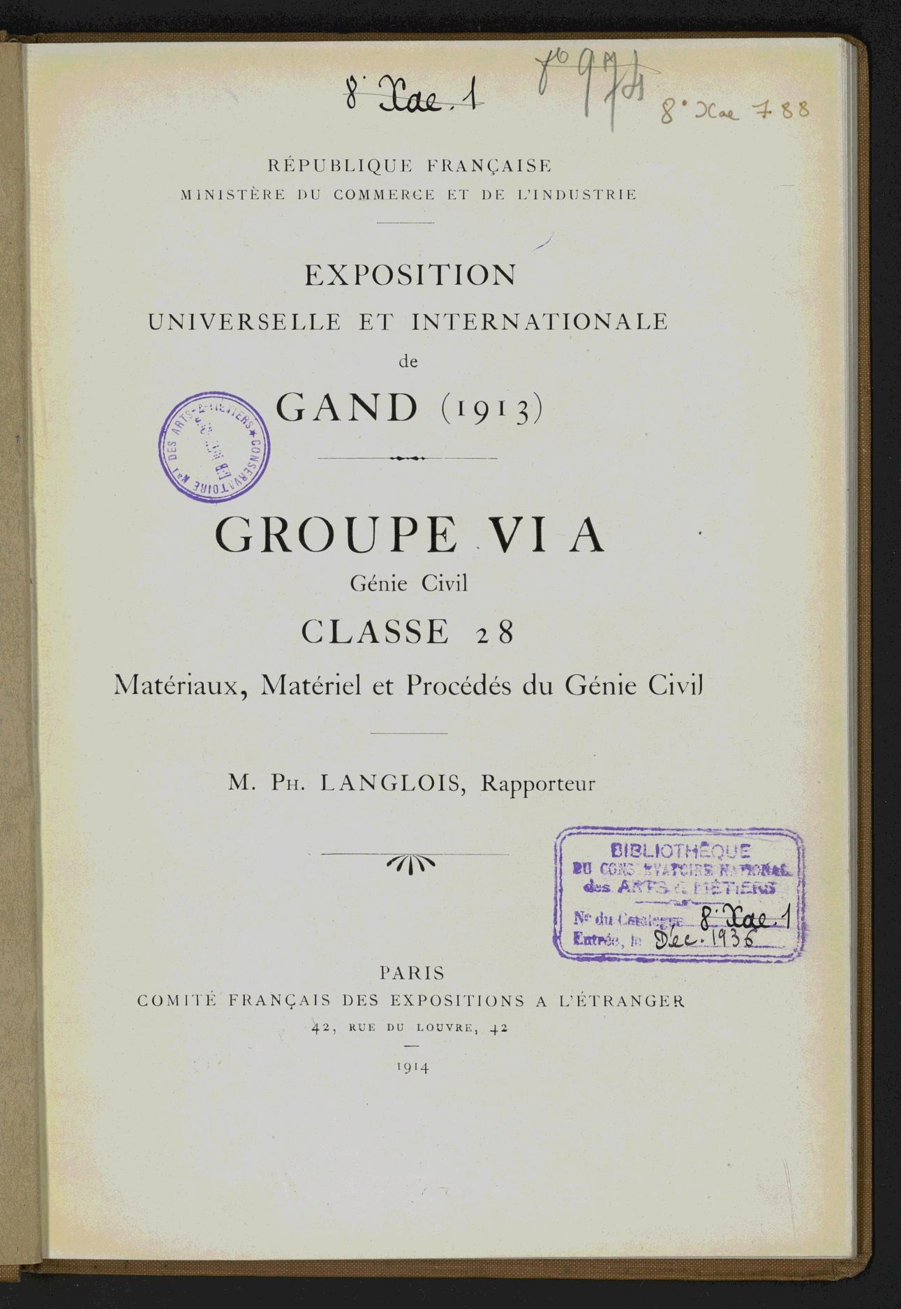 Page de titre du 8XAE788