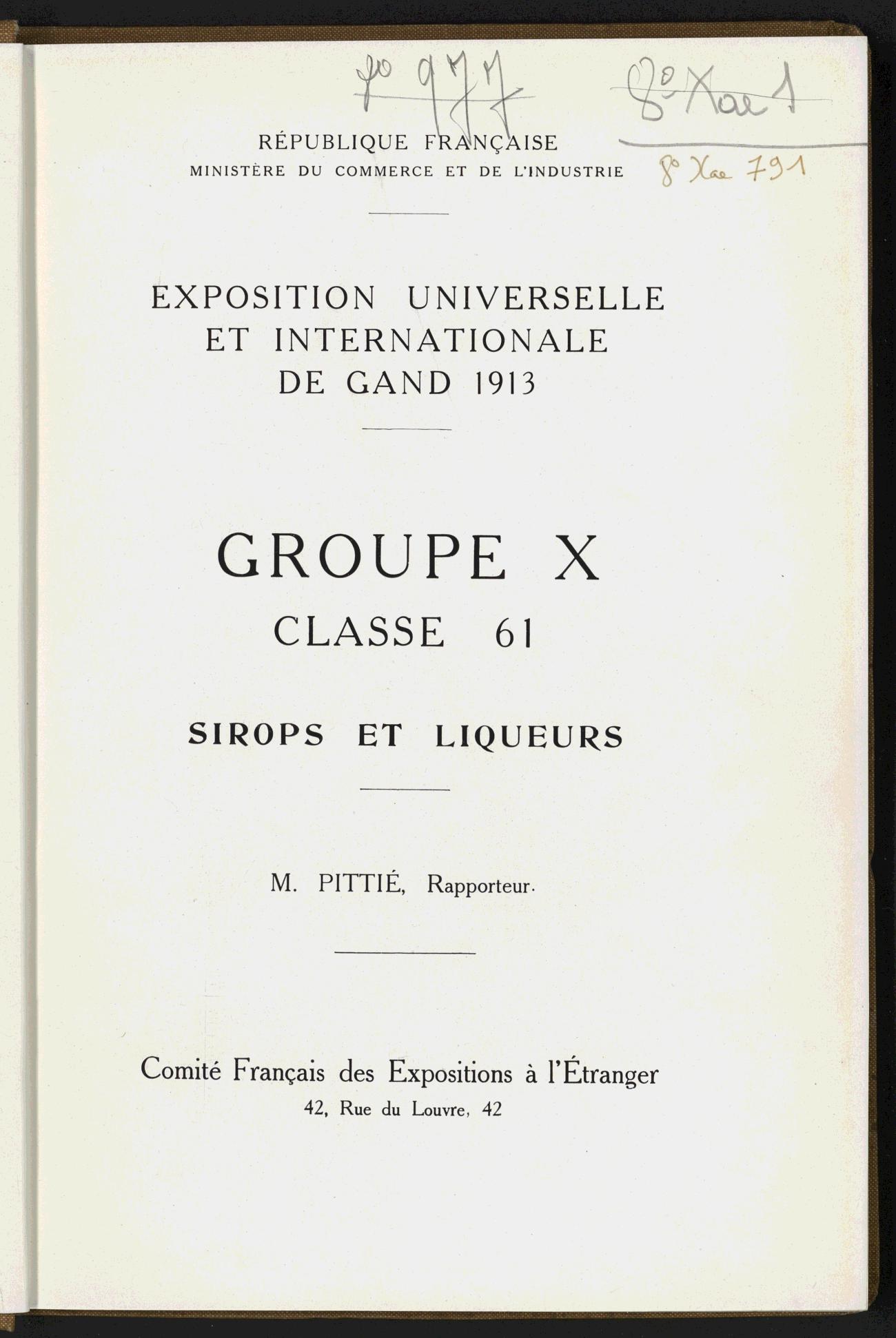 Page de titre du 8XAE791