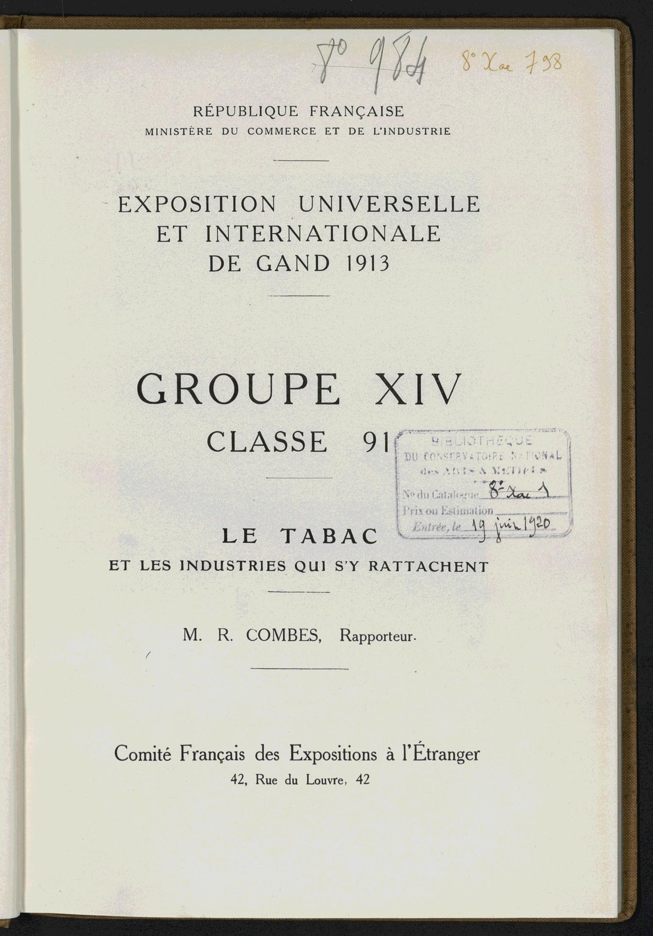 Page de titre du 8XAE798