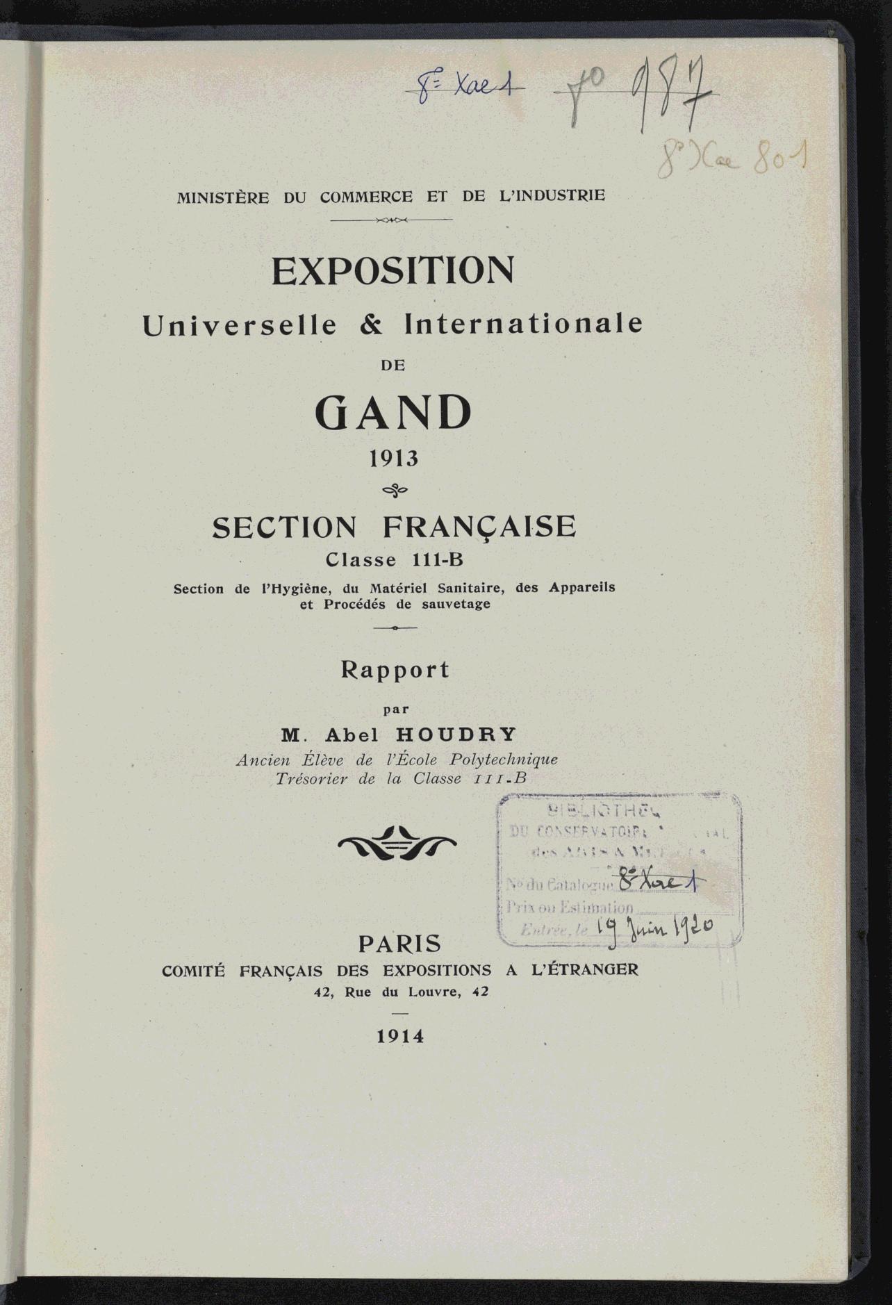 Page de titre du 8XAE801