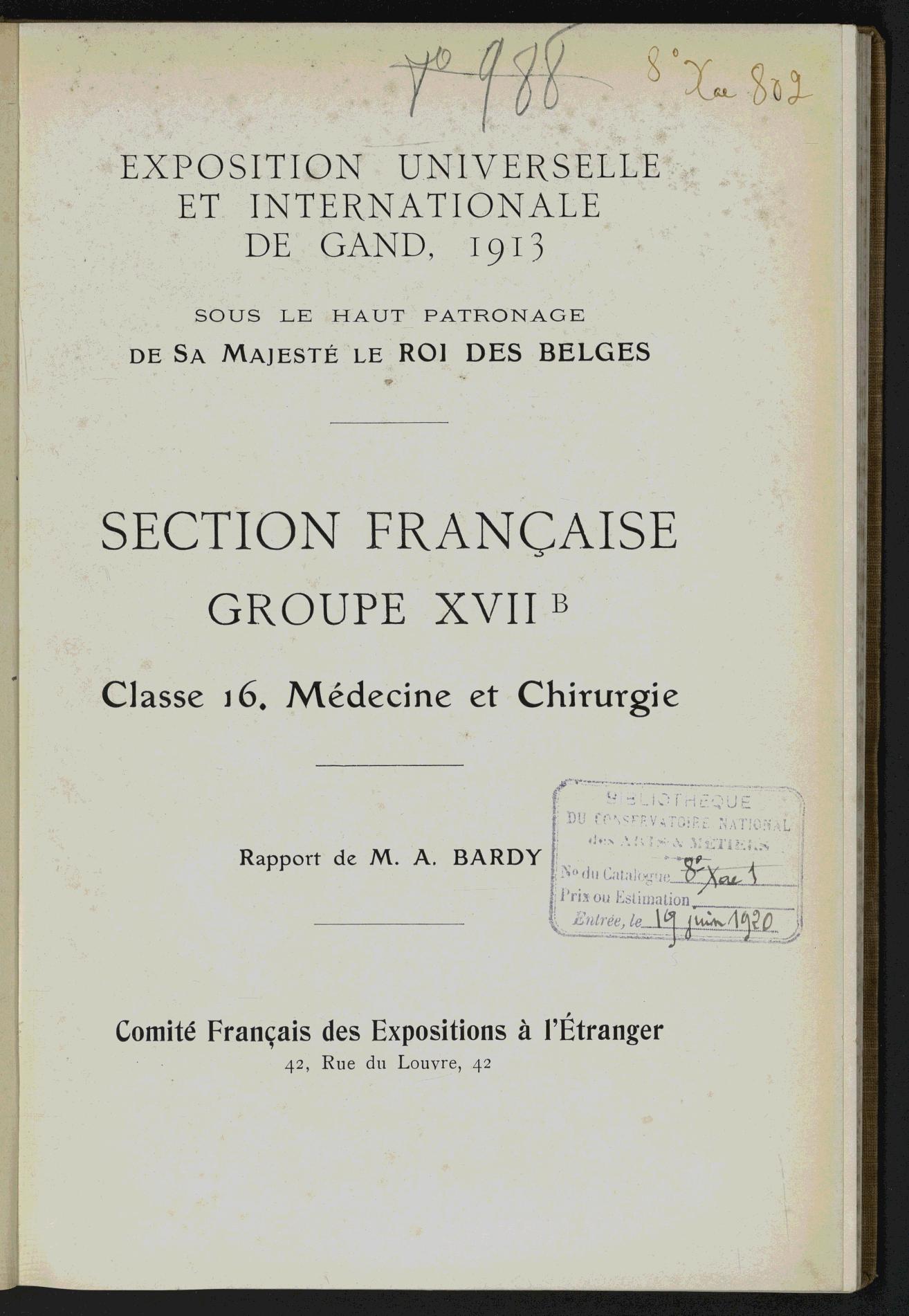 Page de titre du 8XAE802