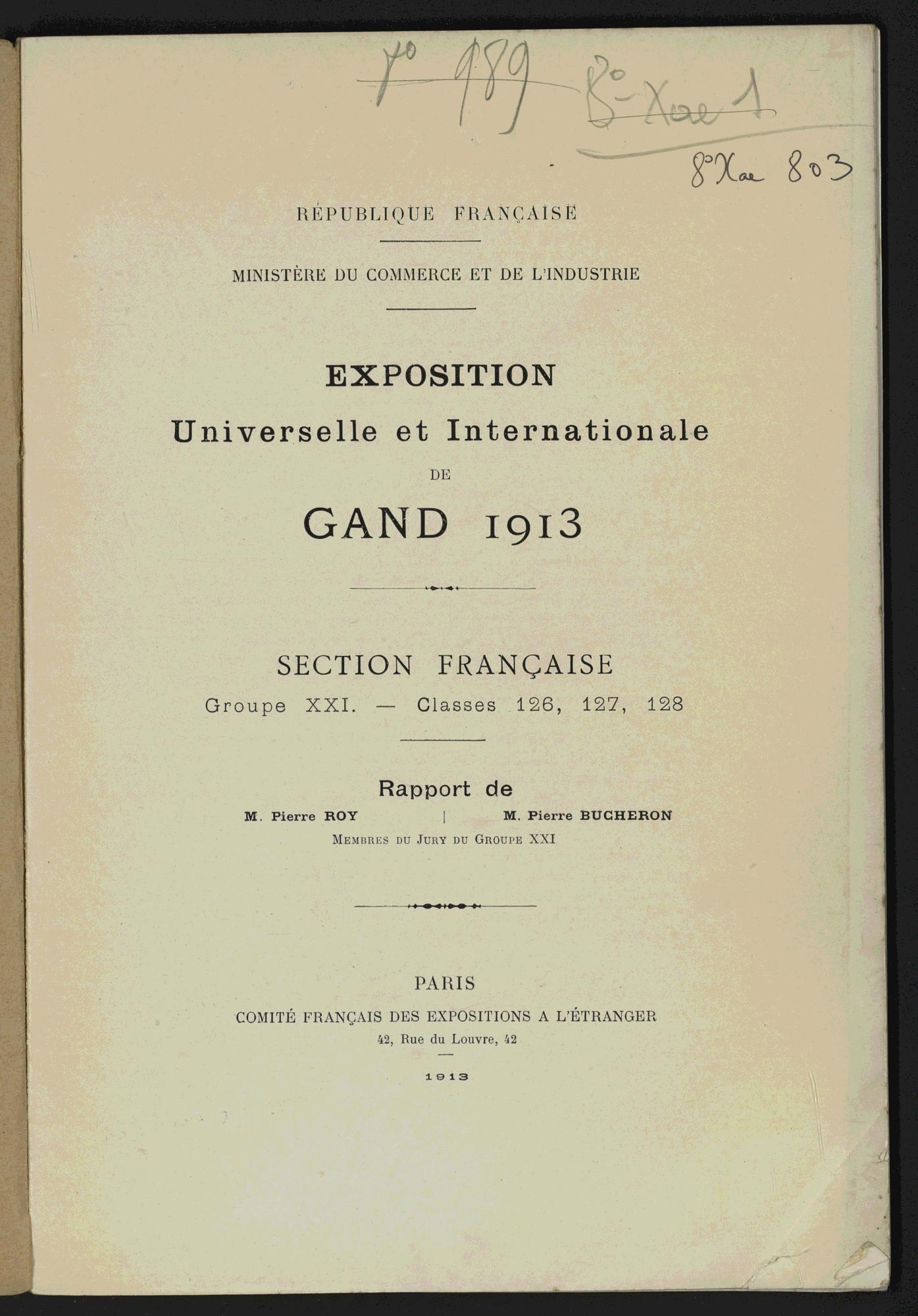 Page de titre du 8XAE803