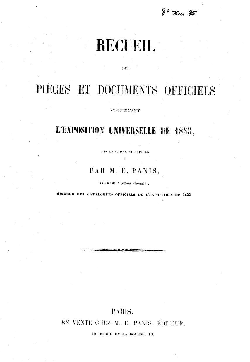 Page de titre du 8XAE85