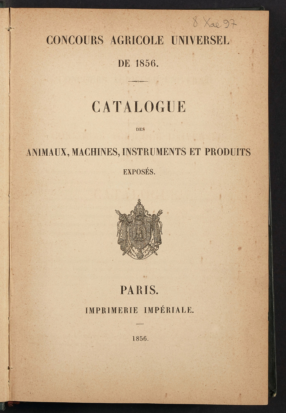 Page de titre du 8XAE97