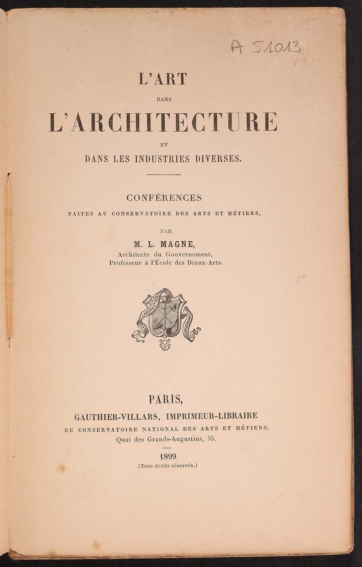 Page de titre du A51013