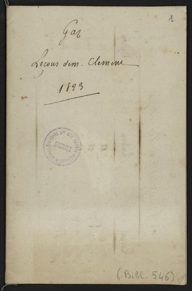 Page de titre du BIBL546