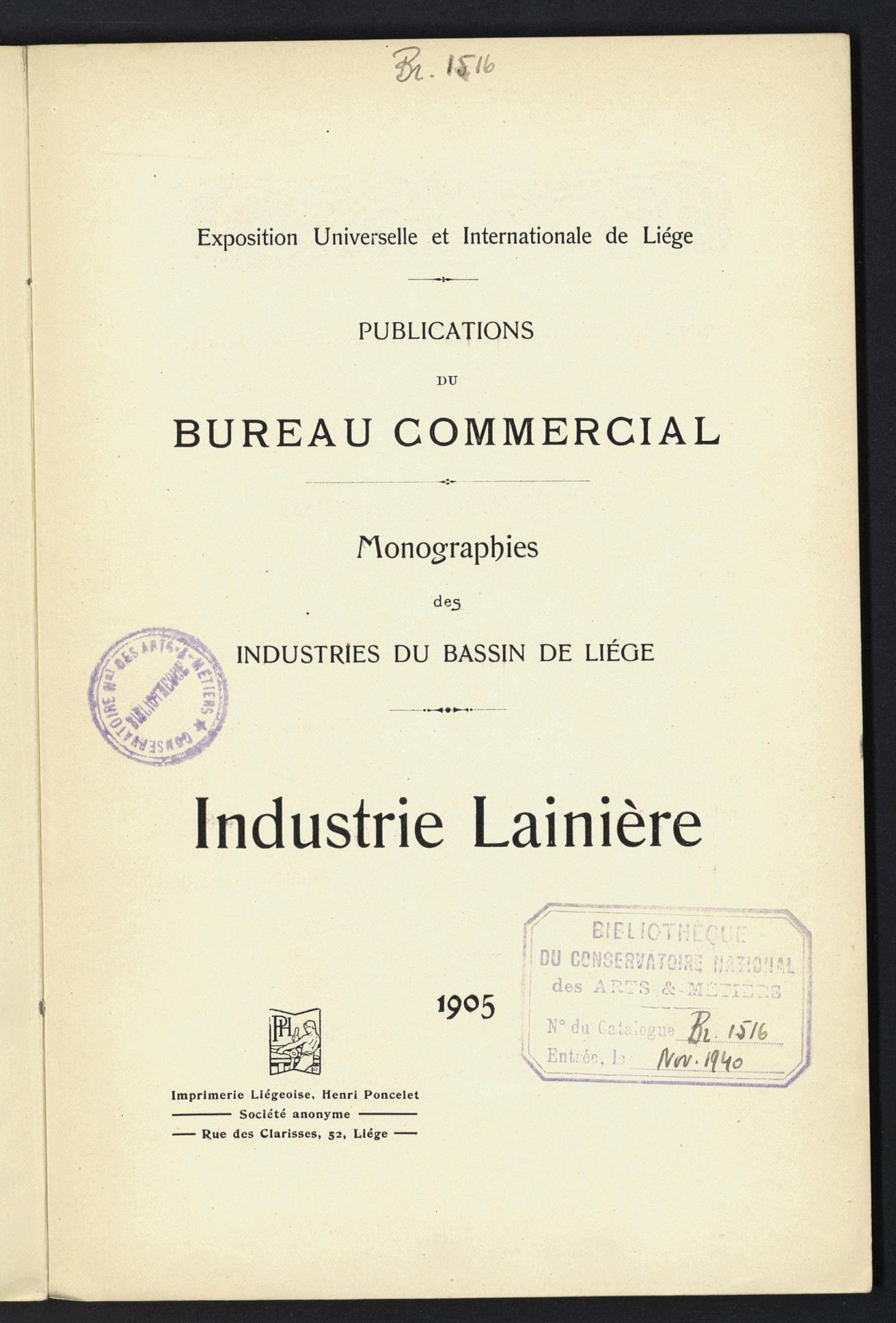 Page de titre du BR1516