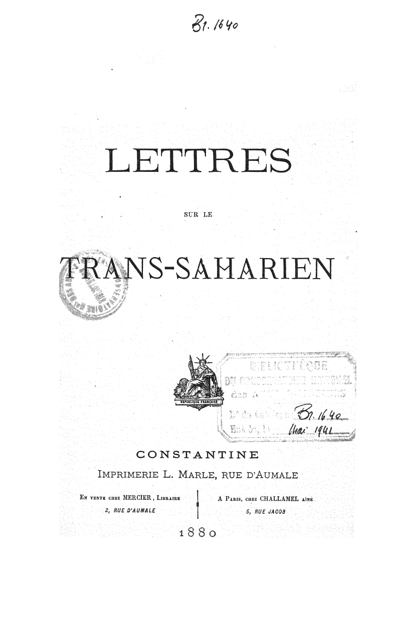 Page de titre du BR1640