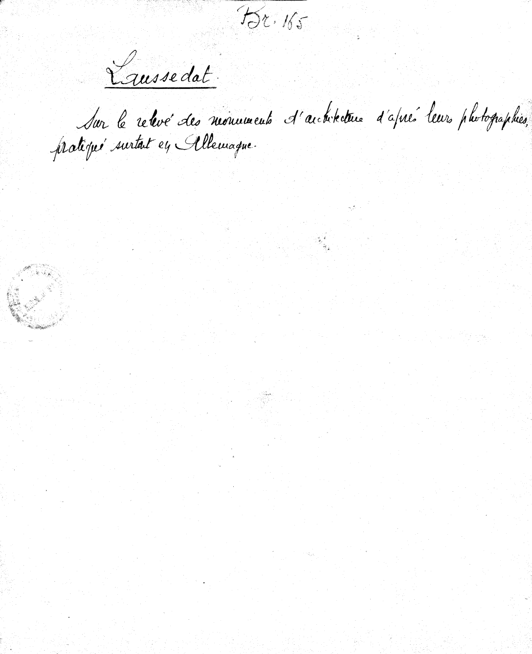 Page de titre du BR165