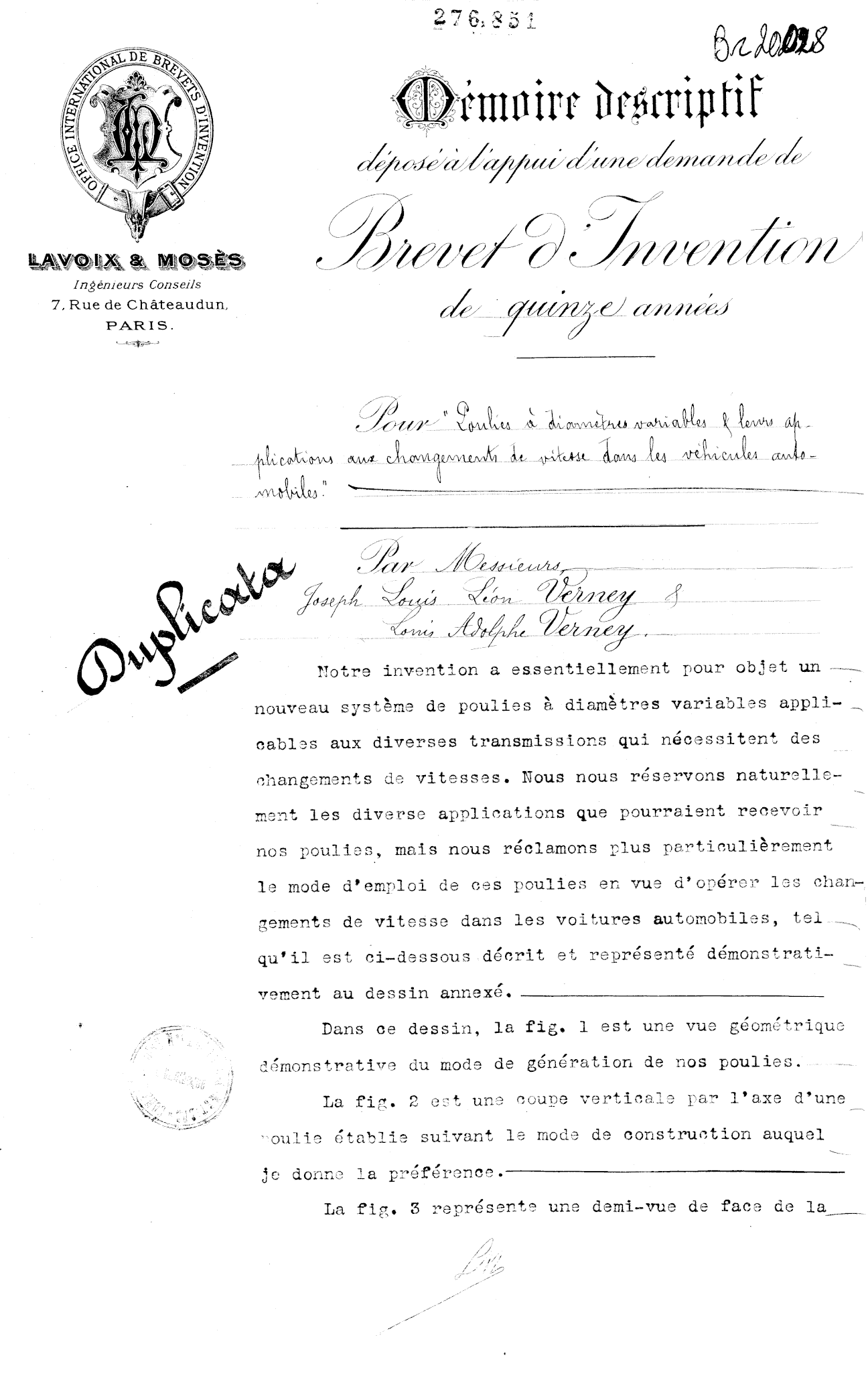 Page de titre du BR20028