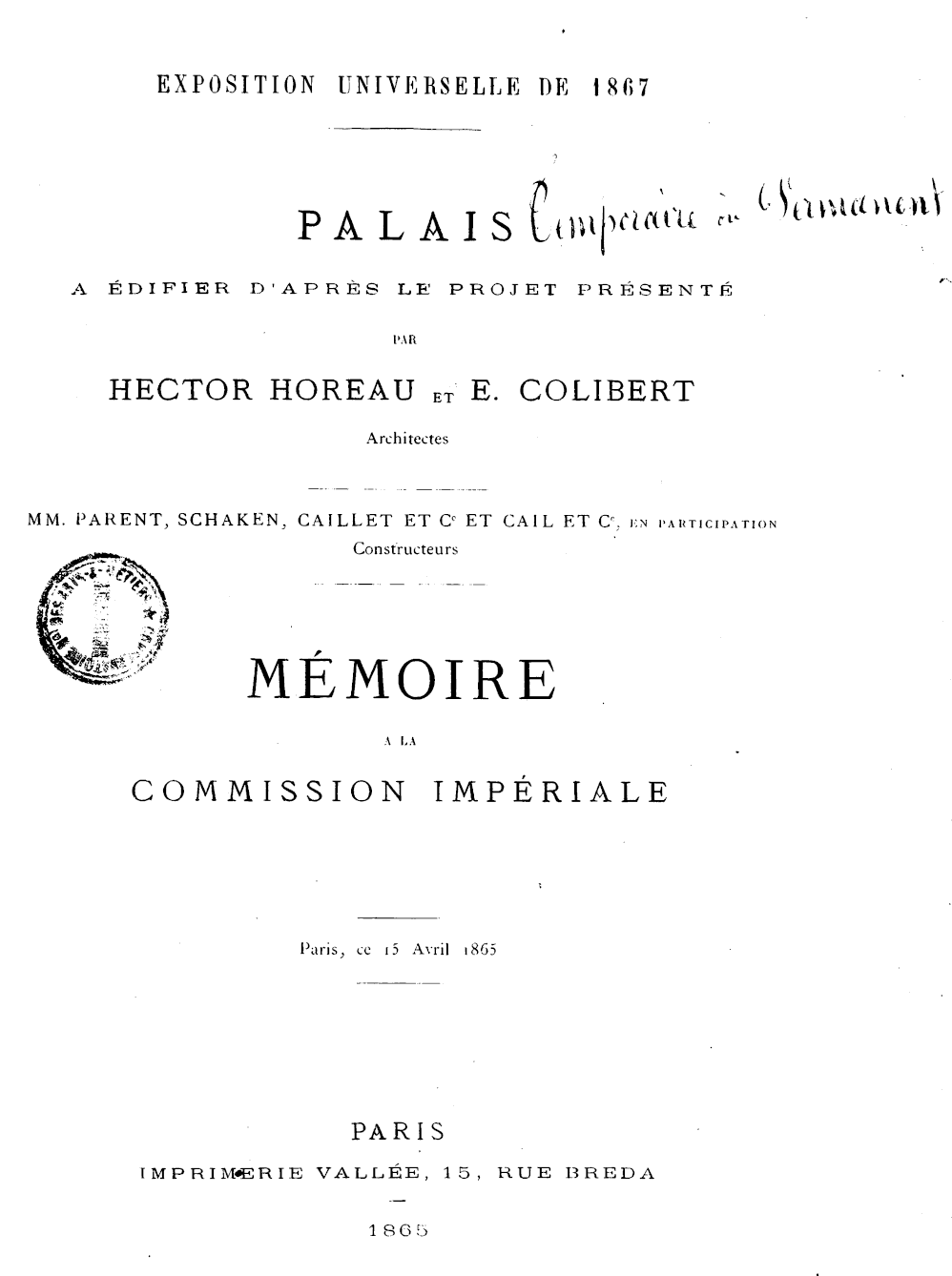 Page de titre du BR301