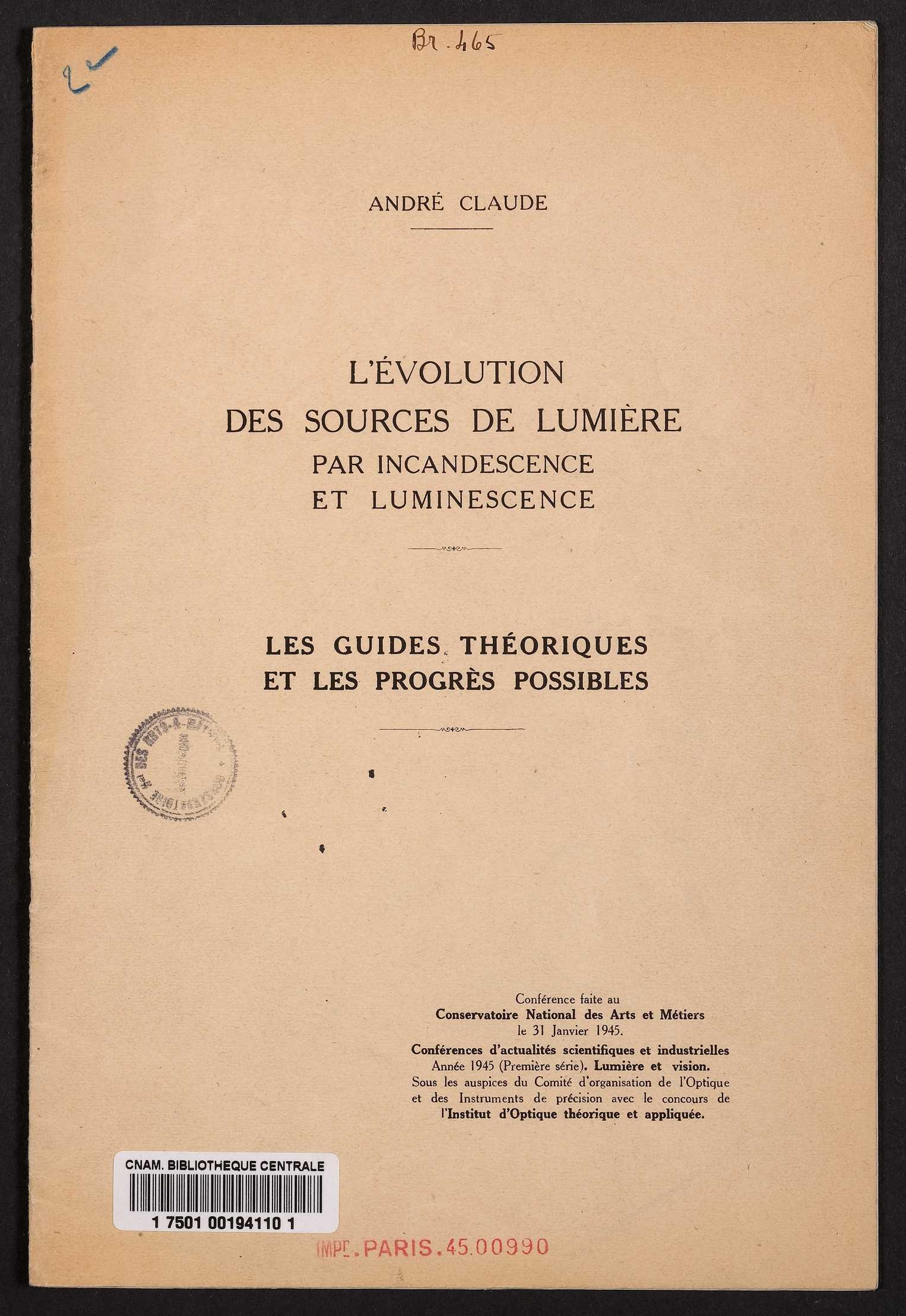 Page de titre du BR465