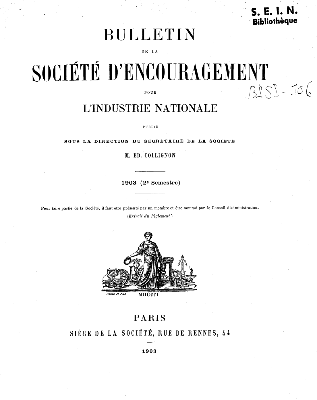 Page de titre du BSPI.106