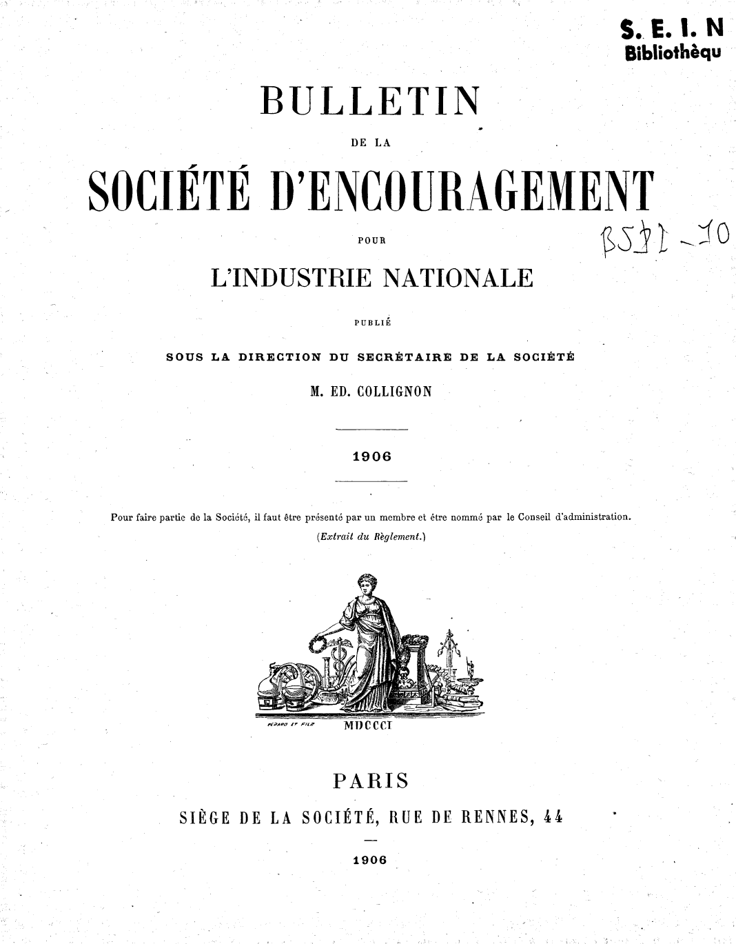 Page de titre du BSPI.109