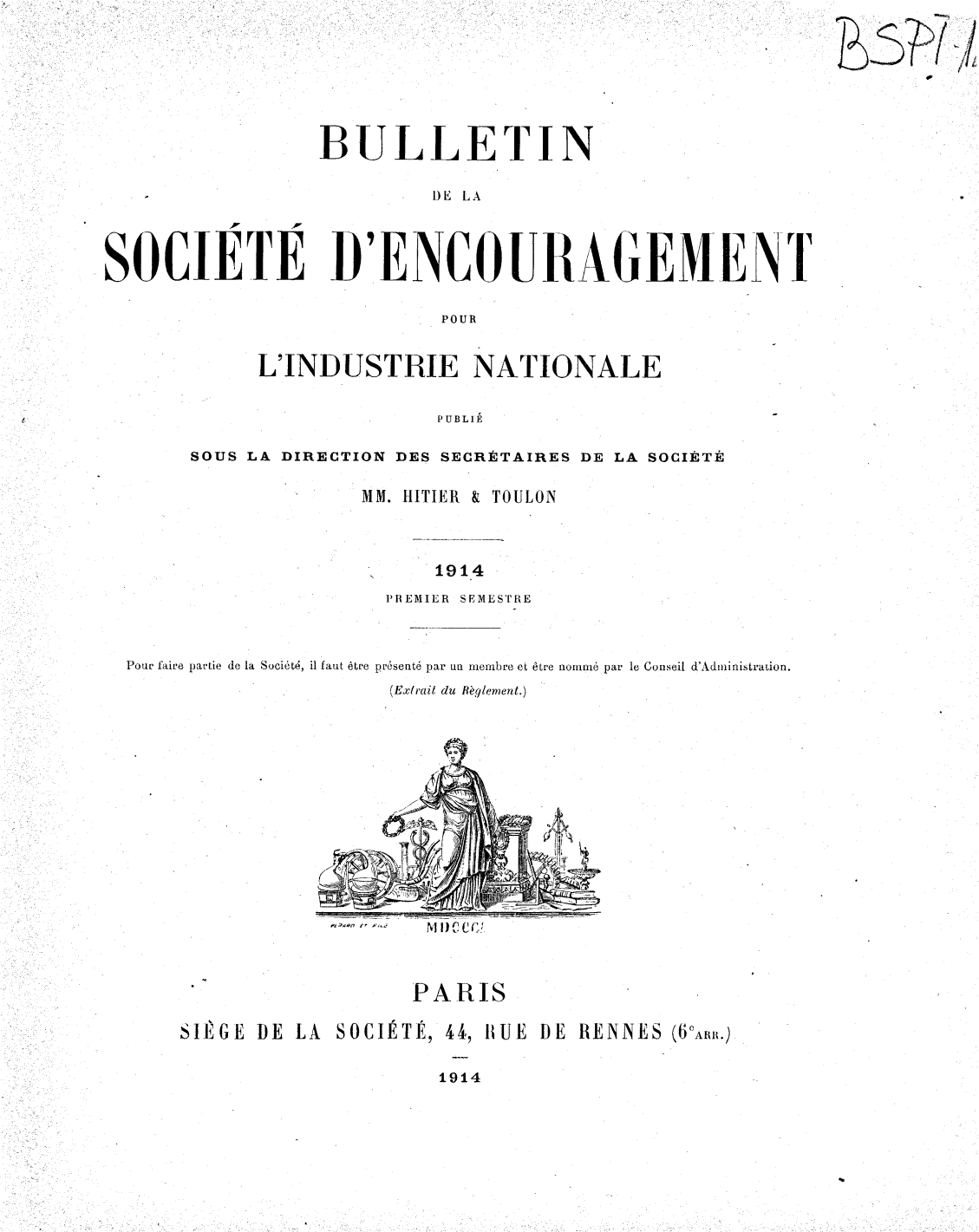 Page de titre du BSPI.122