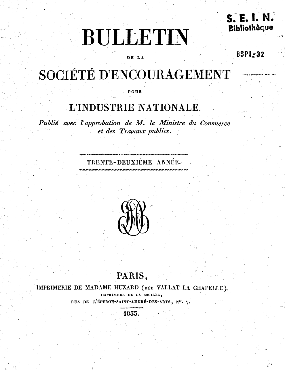 Page de titre du BSPI.32