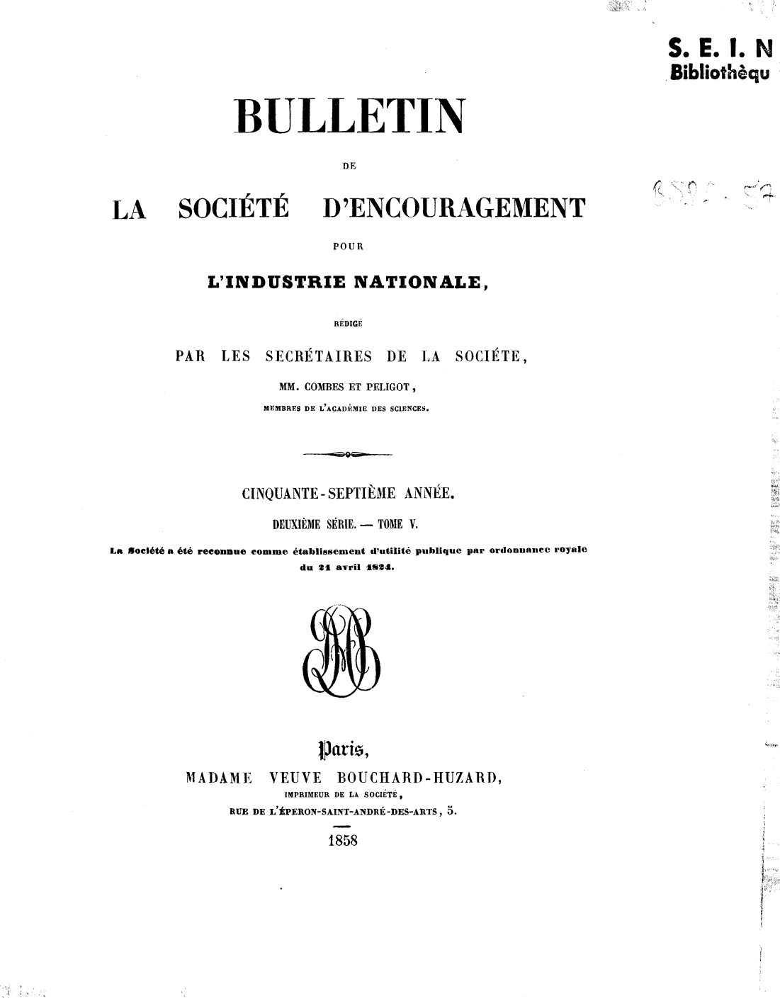 Page de titre du BSPI.57