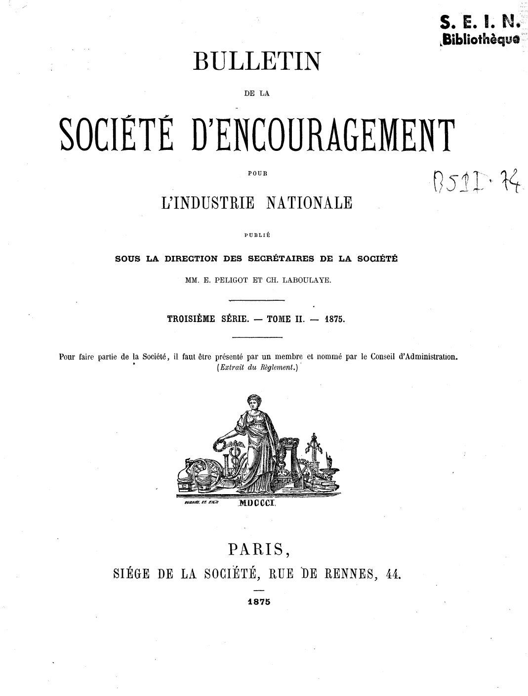 Page de titre du BSPI.74