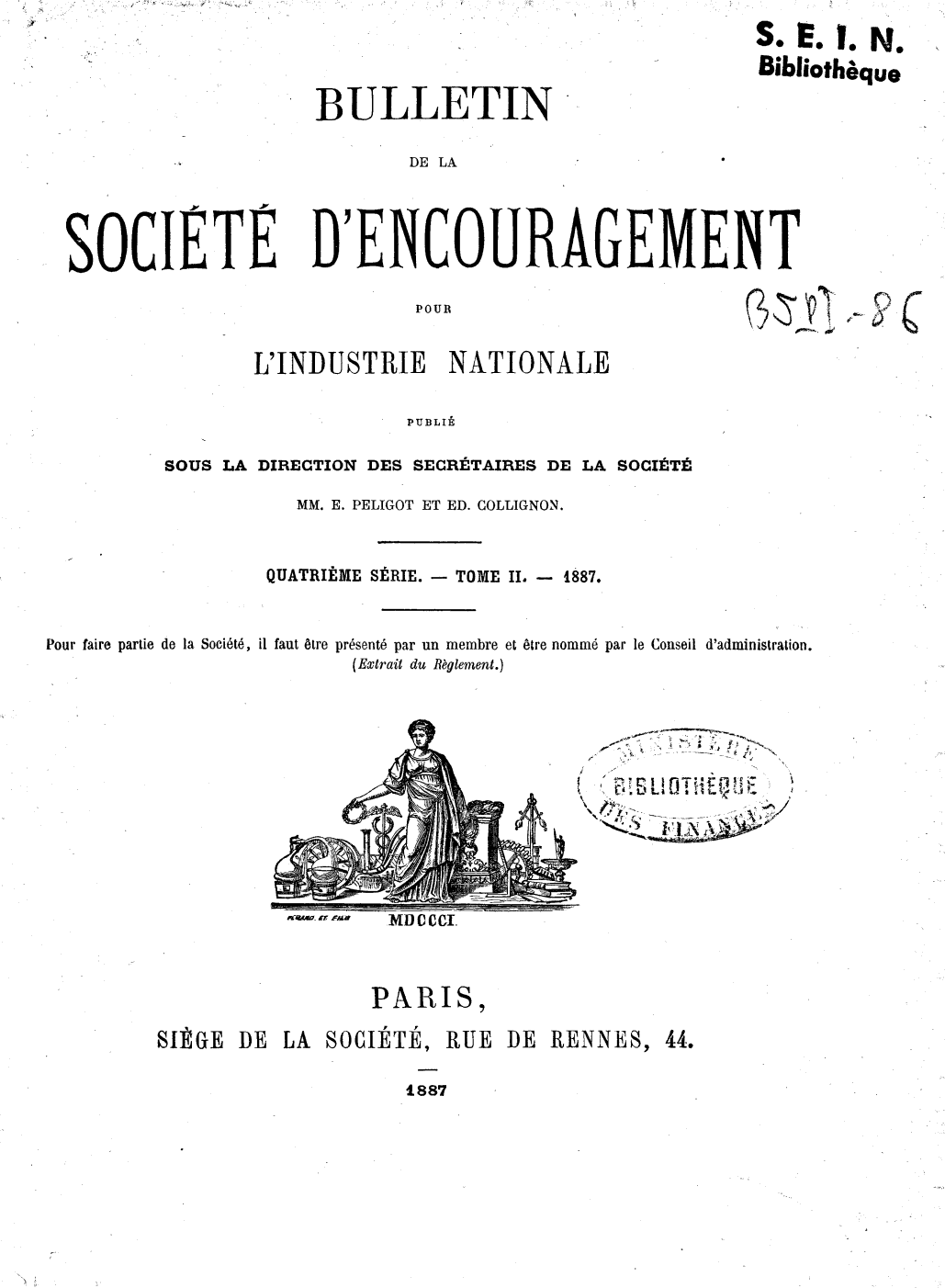 Page de titre du BSPI.86