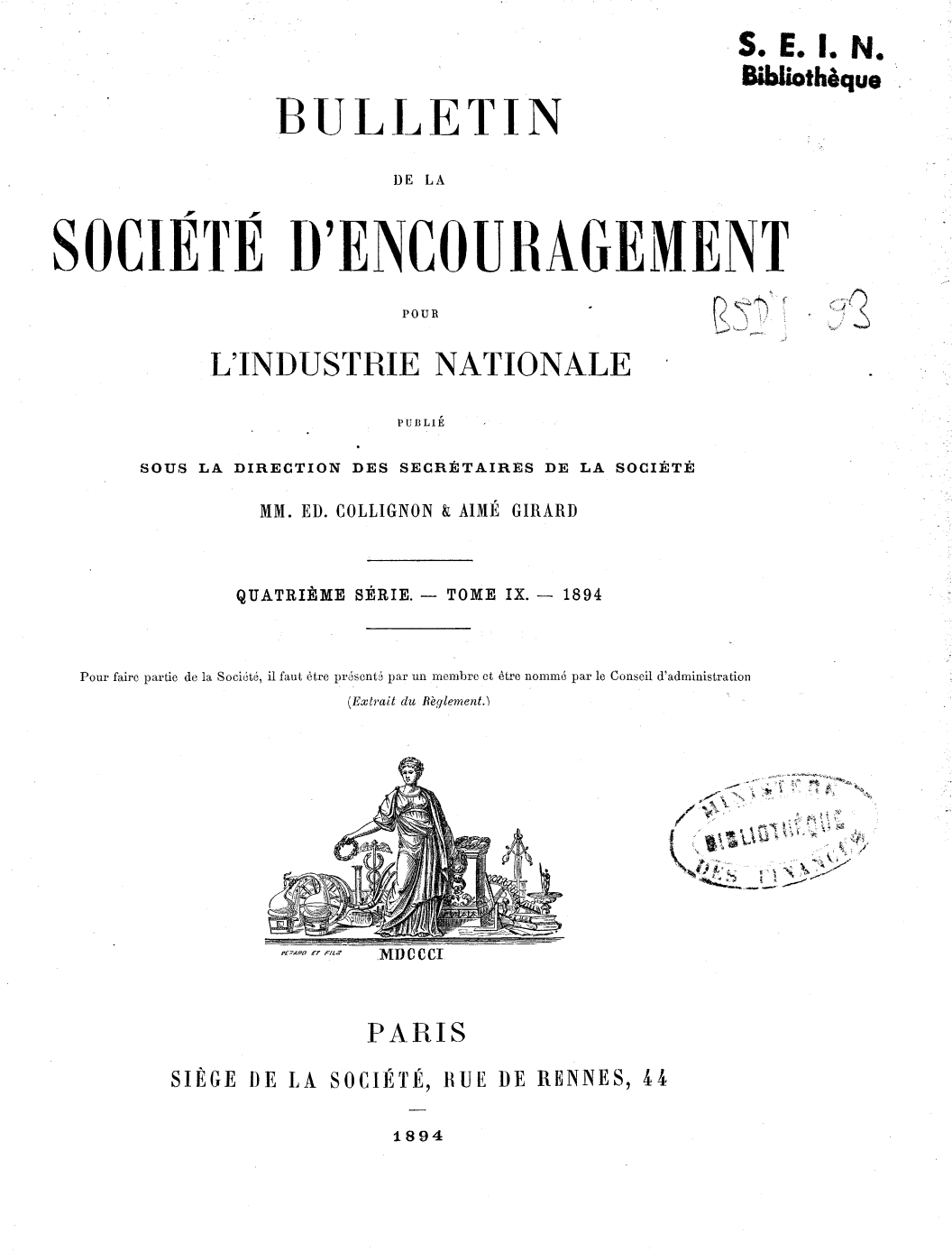 Page de titre du BSPI.93