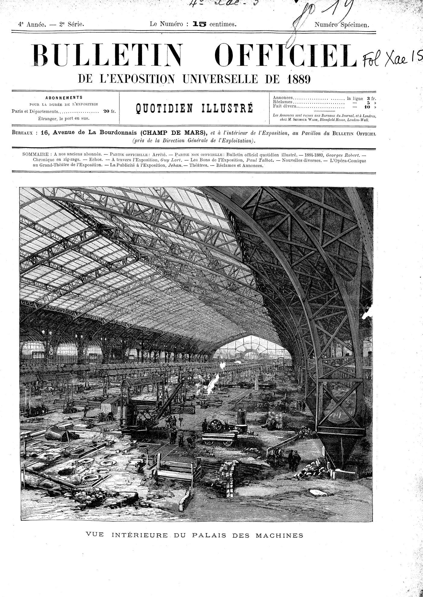 Page de titre du FOLXAE15.1