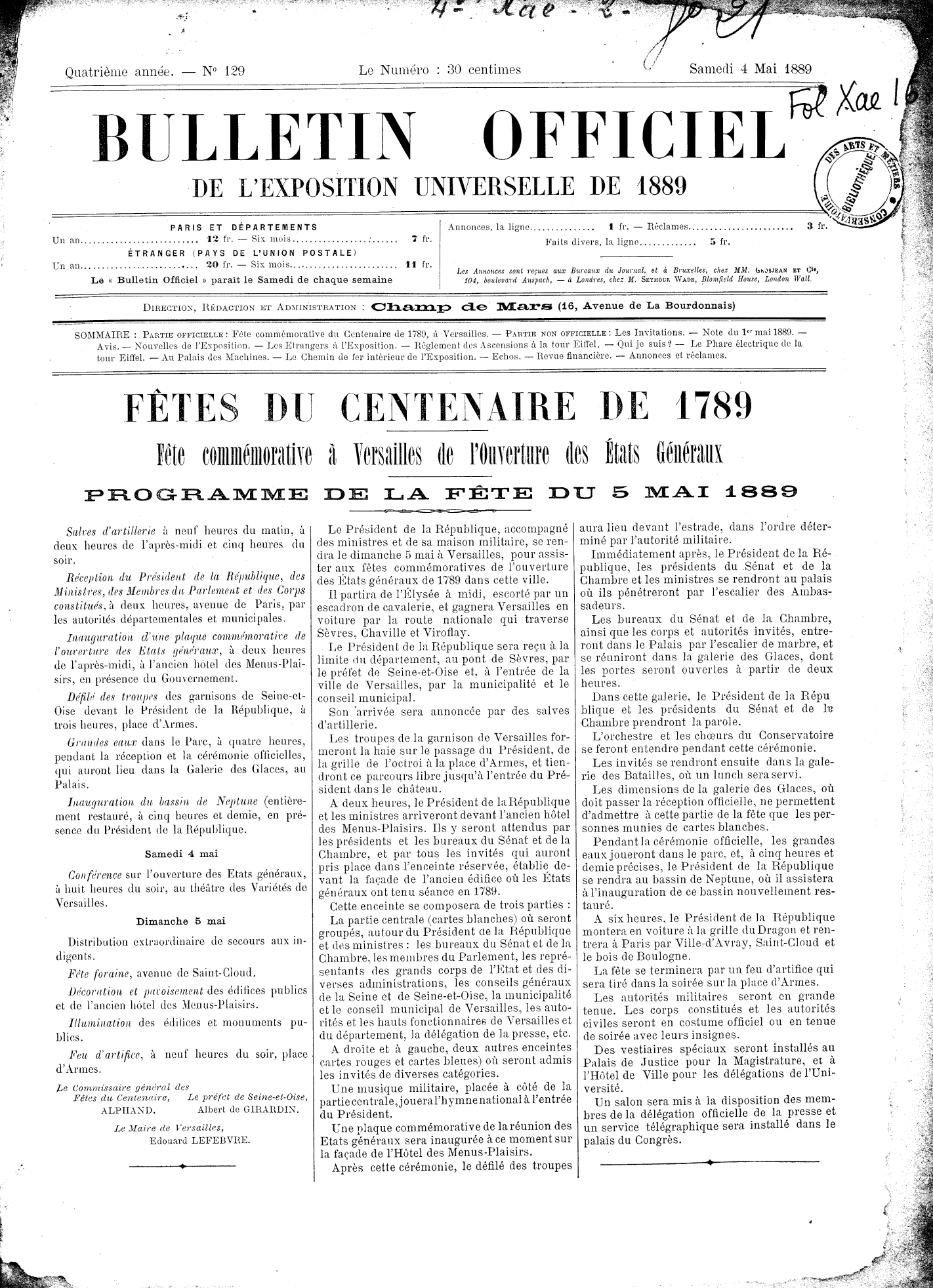 Page de titre du FOLXAE16.3