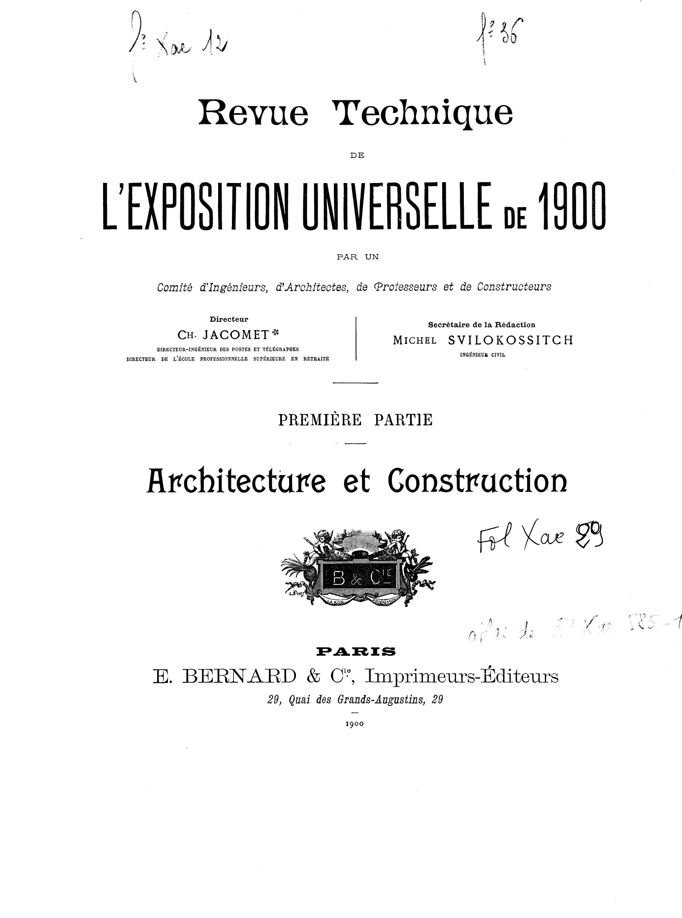 Page de titre du FOLXAE29.1