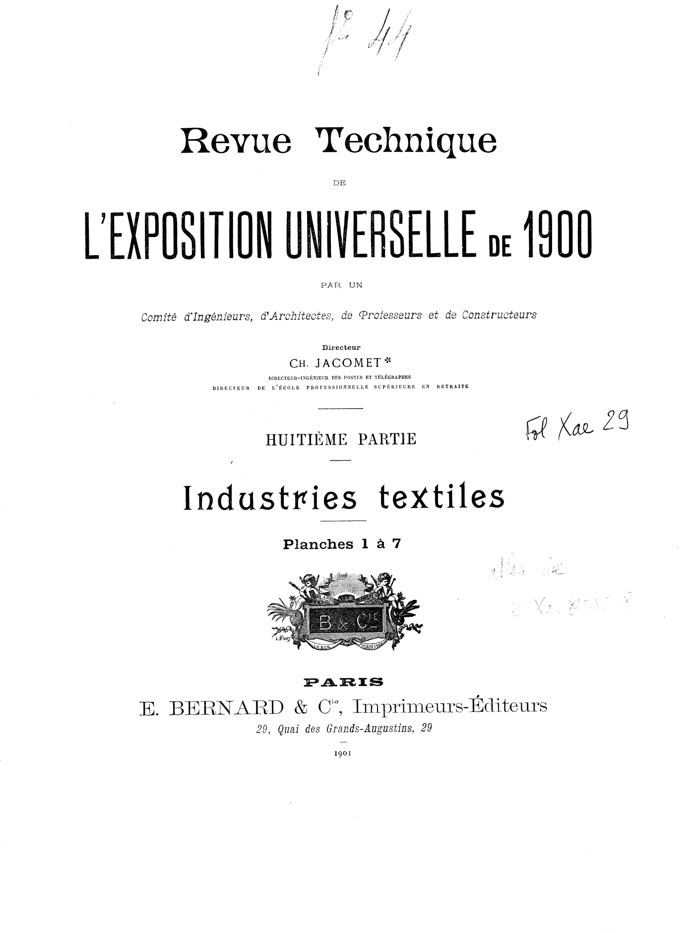 Page de titre du FOLXAE29.7