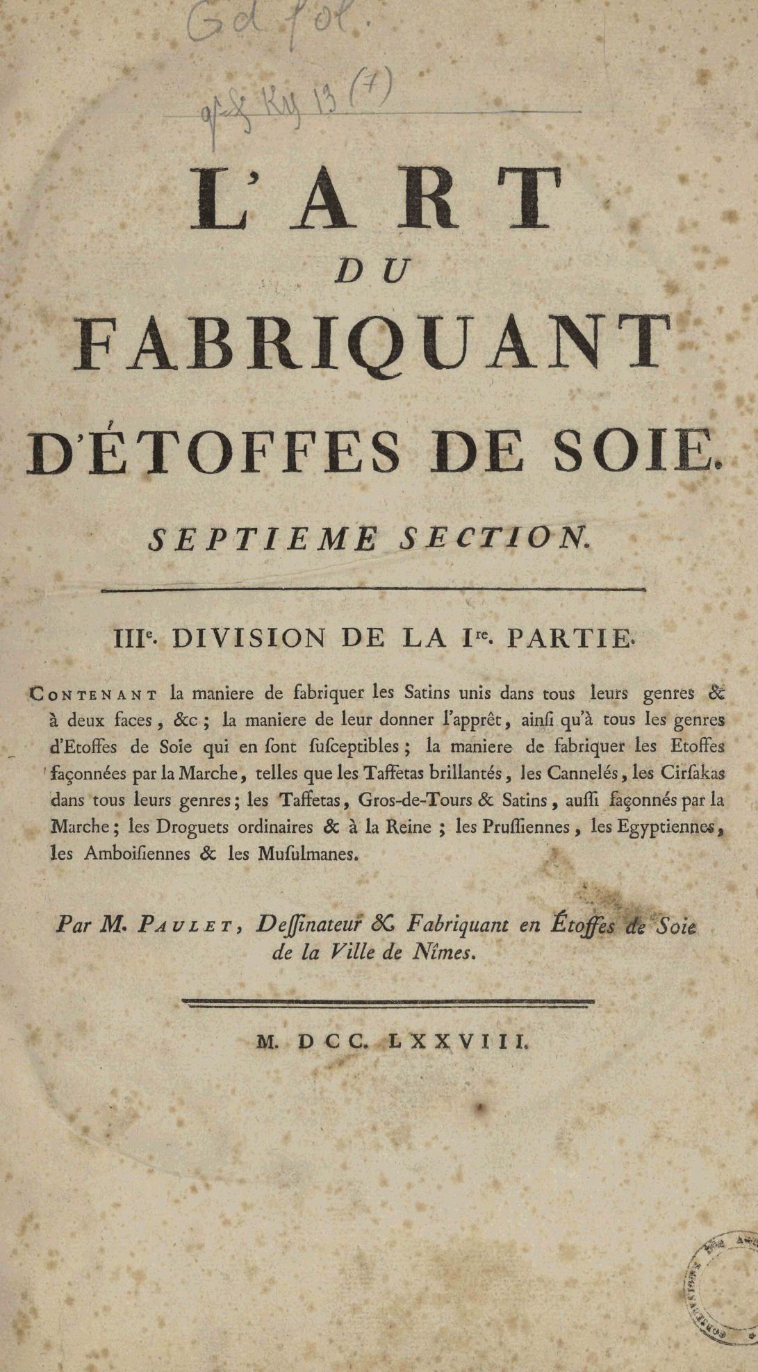 Page de titre du GDFOLKY13.7RES