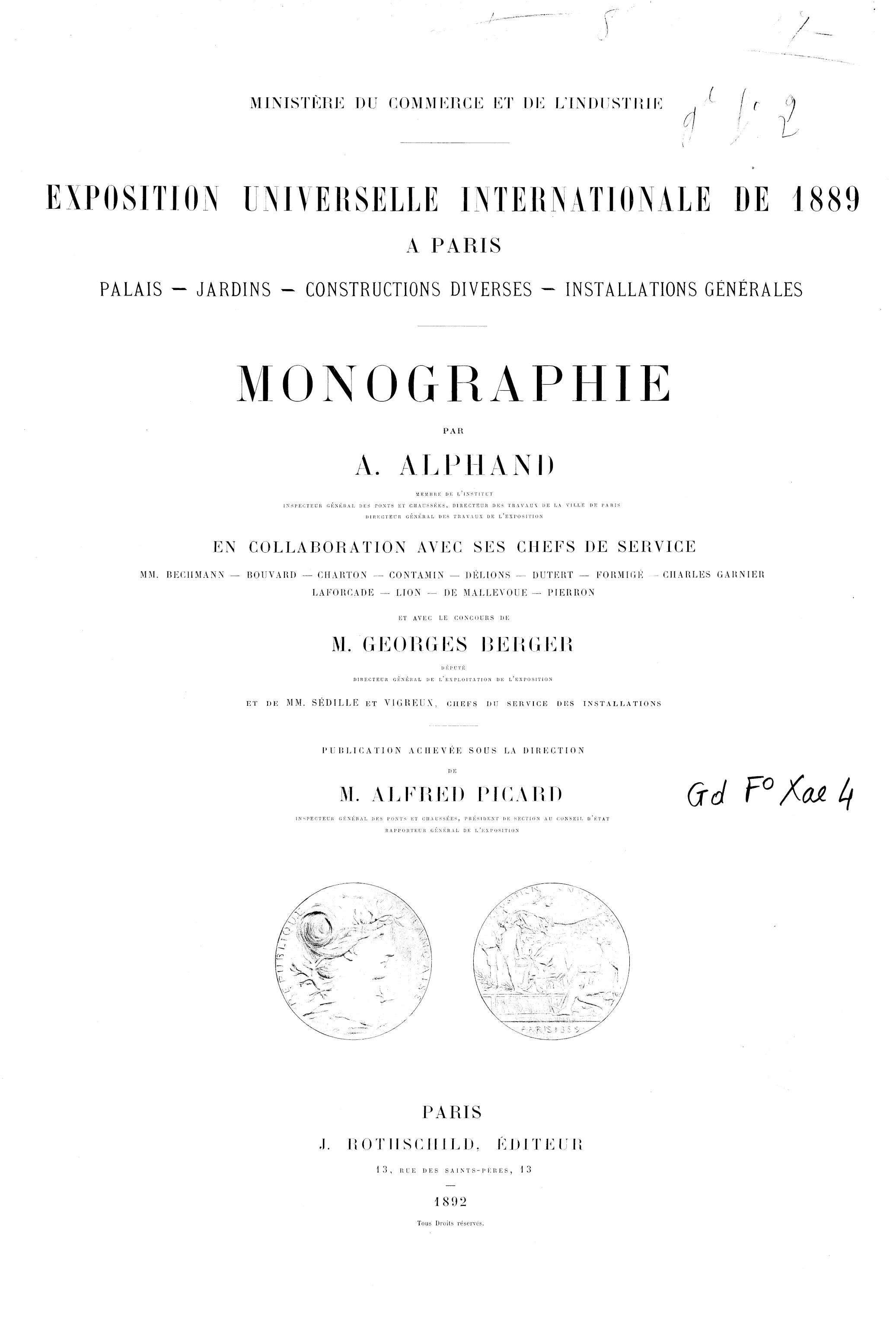 Page de titre du GDFOLXAE4.1