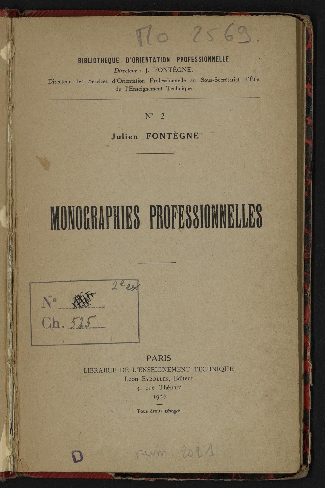 Page de titre du GLMO2569