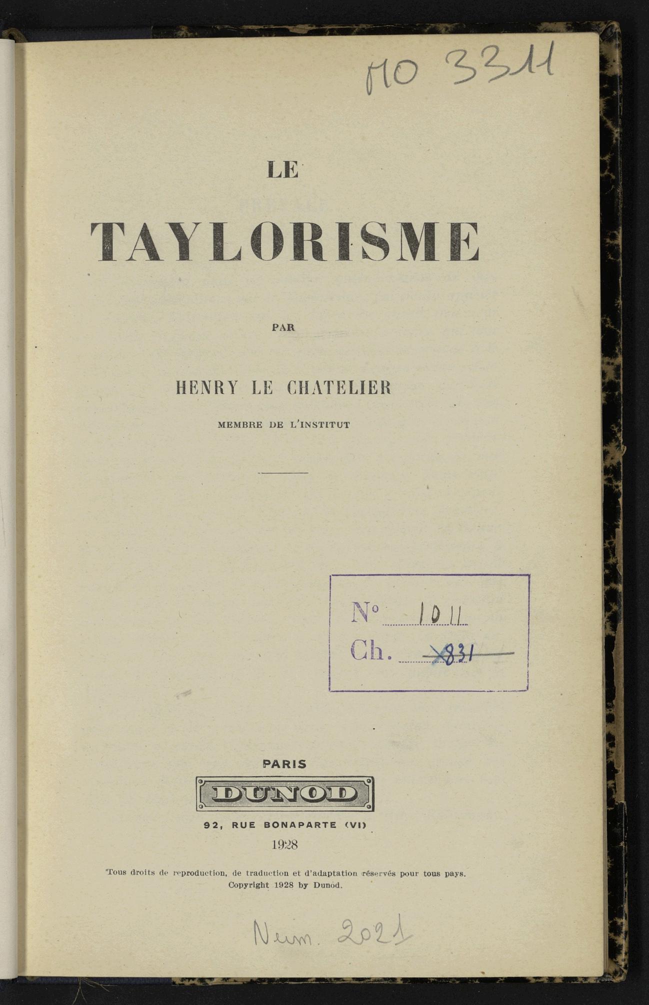 Page de titre du GLMO3311