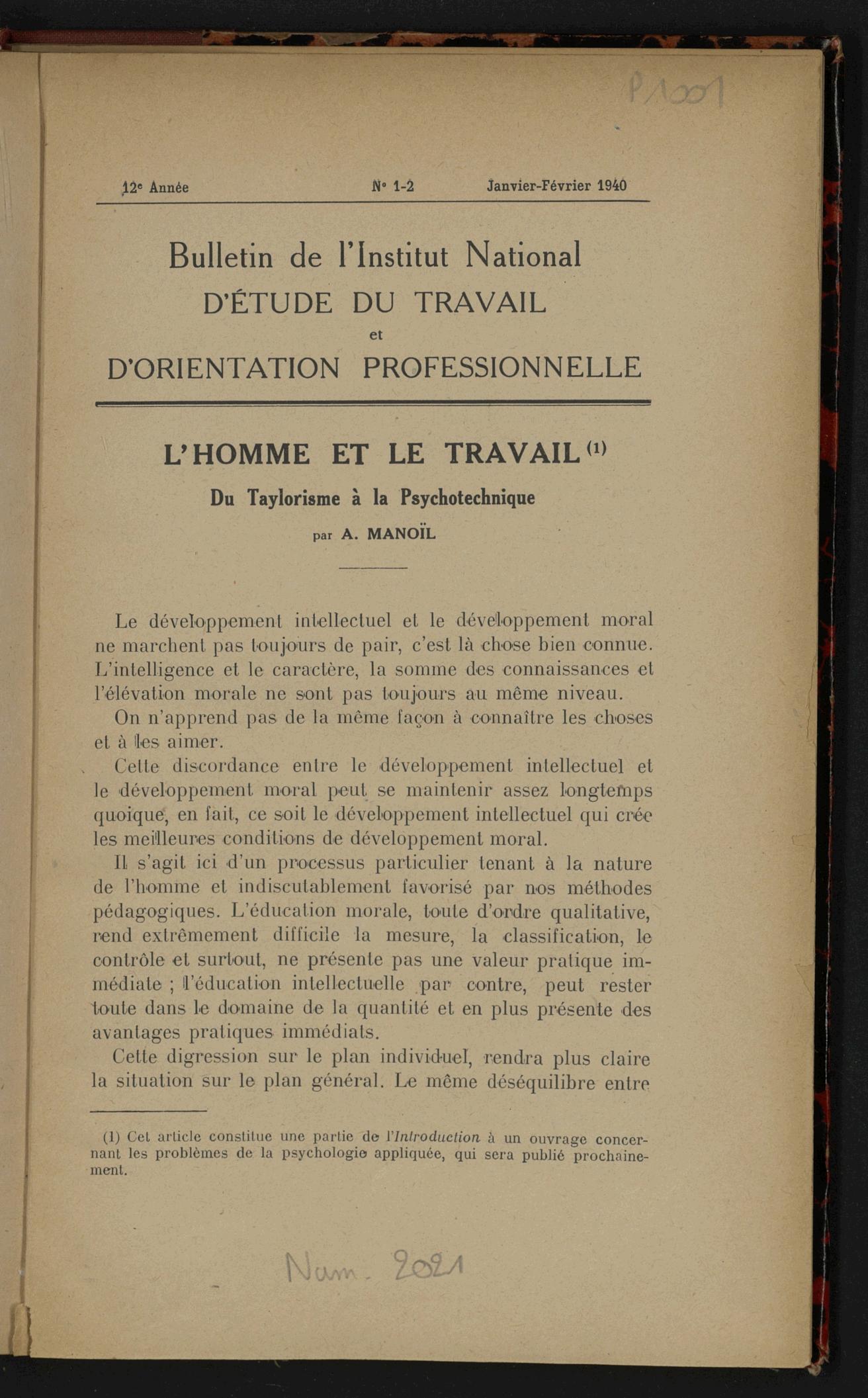 Page de titre du GLP1001.12