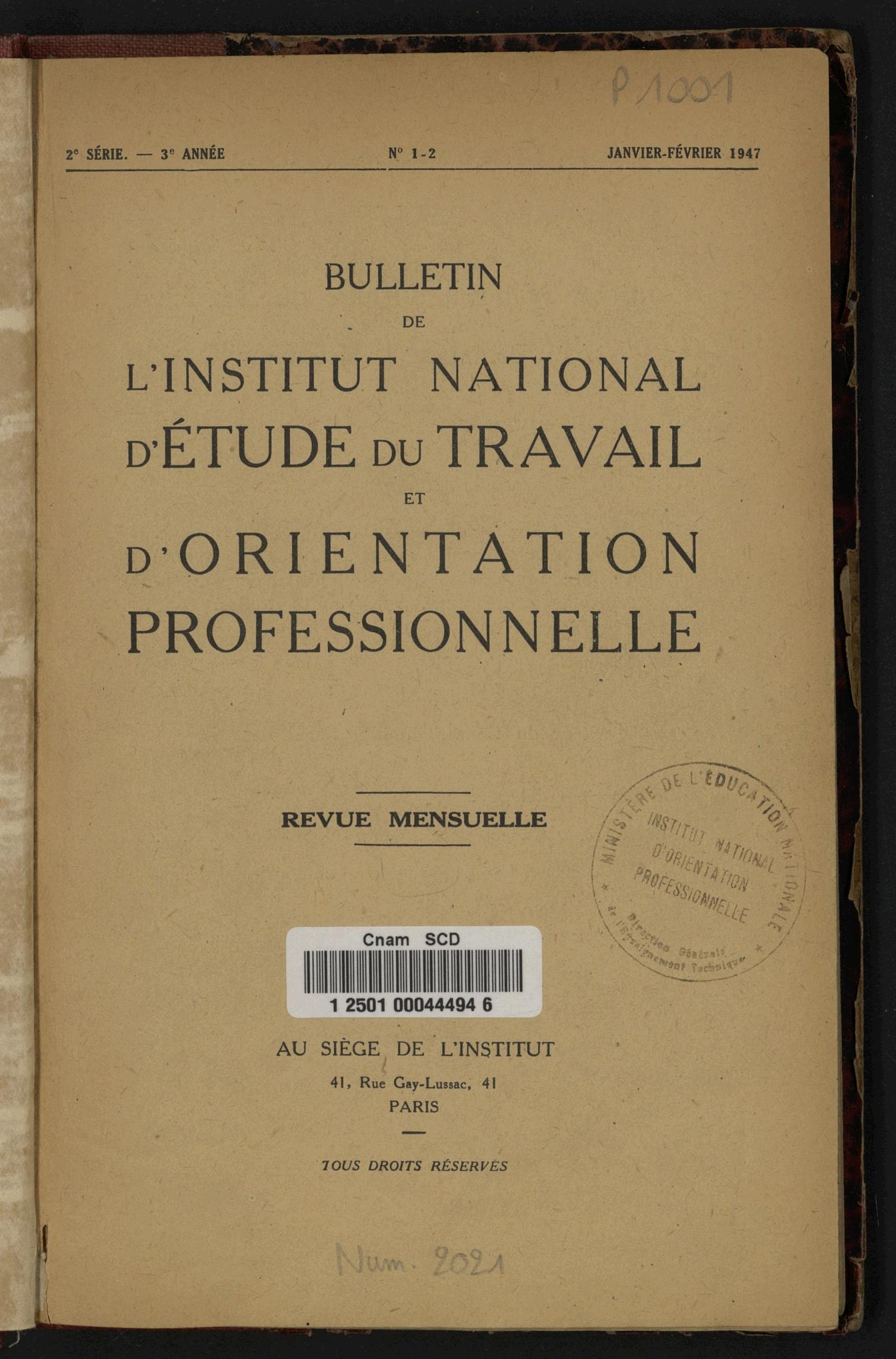 Page de titre du GLP1001.15