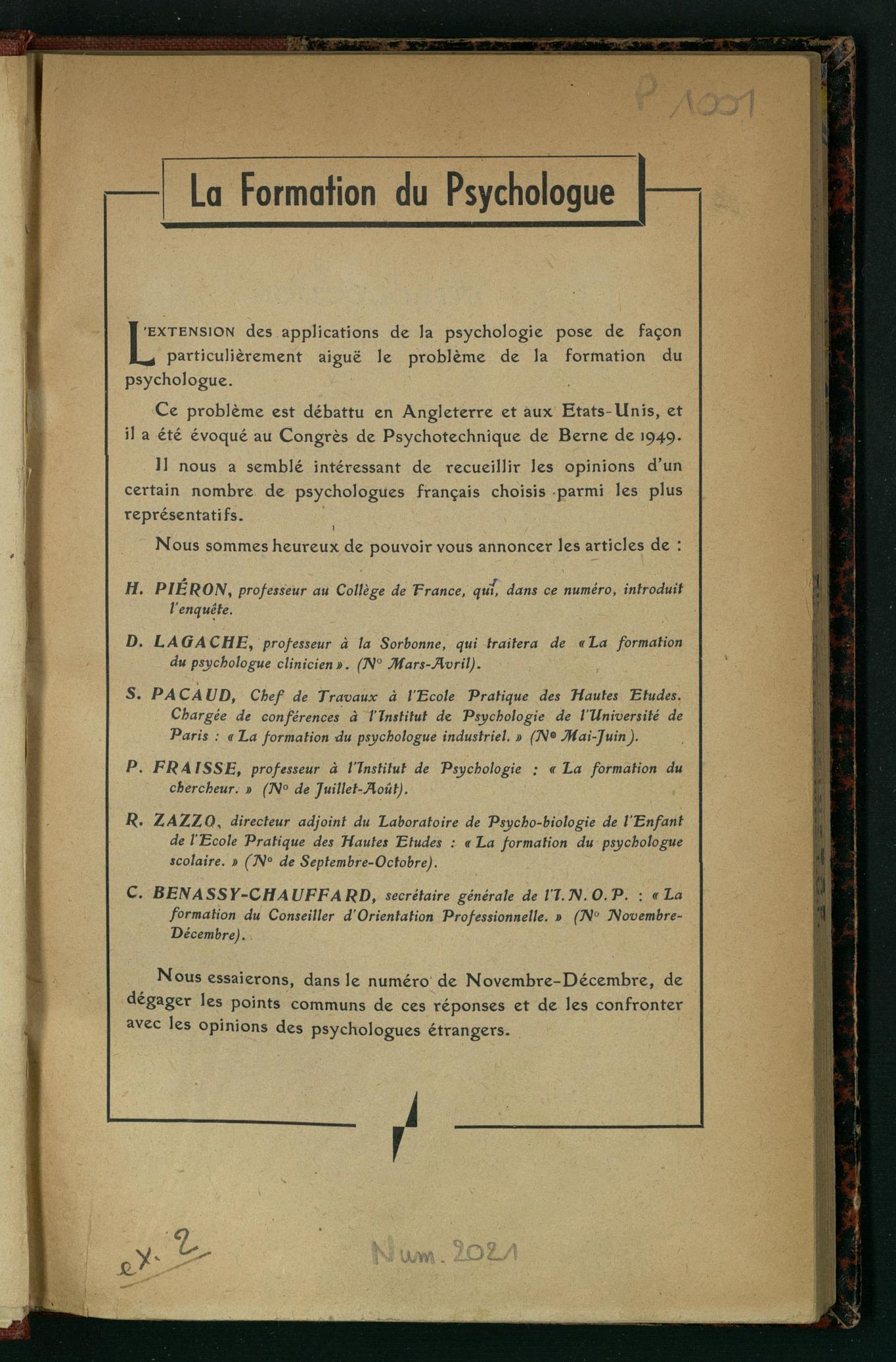 Page de titre du GLP1001.19