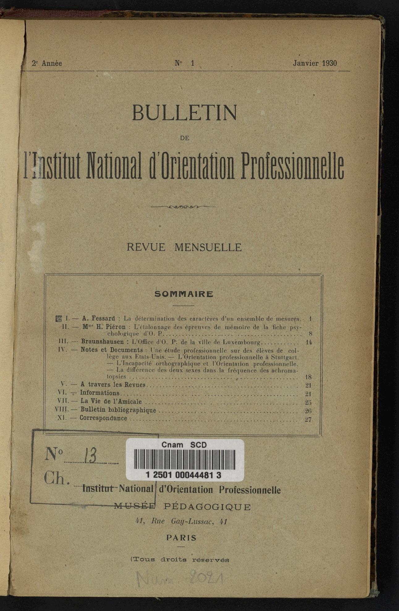 Page de titre du GLP1001.2