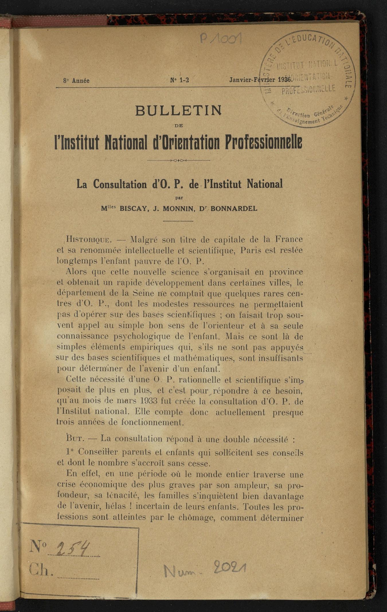 Page de titre du GLP1001.8