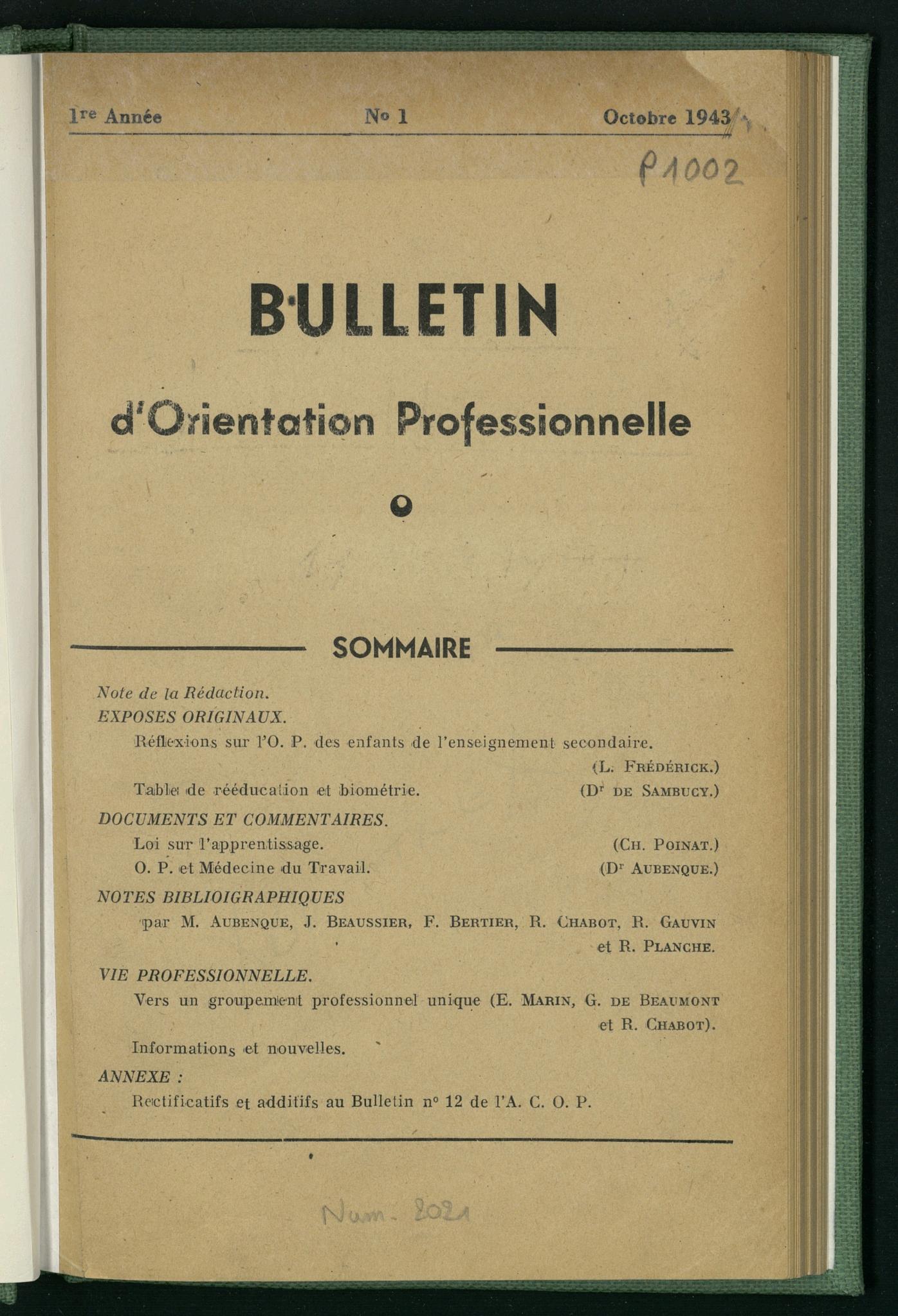 Page de titre du GLP1002.1