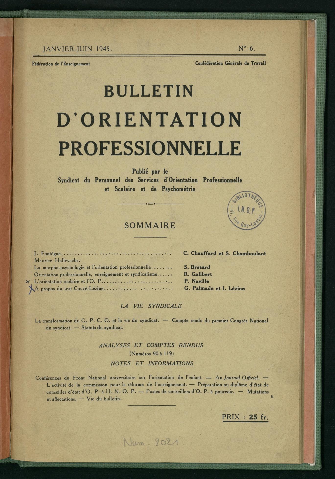 Page de titre du GLP1002.5