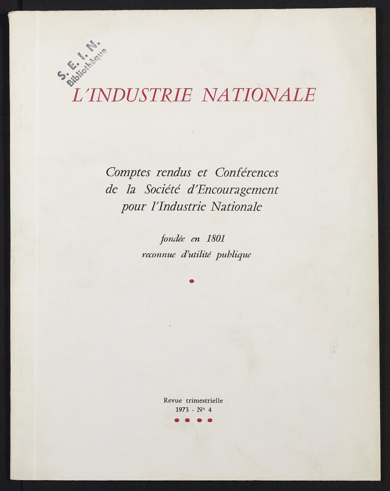 Page de titre du INDNAT.105