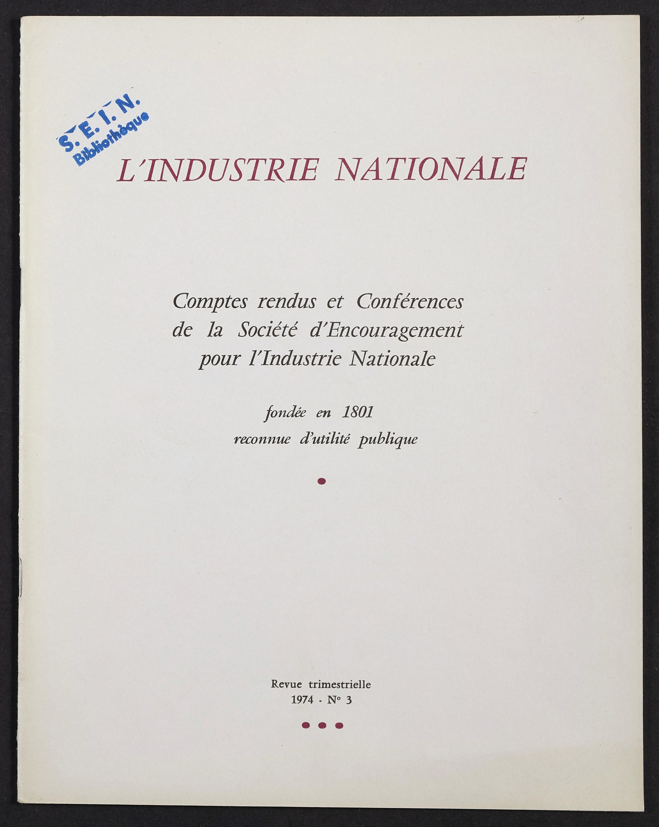 Page de titre du INDNAT.108