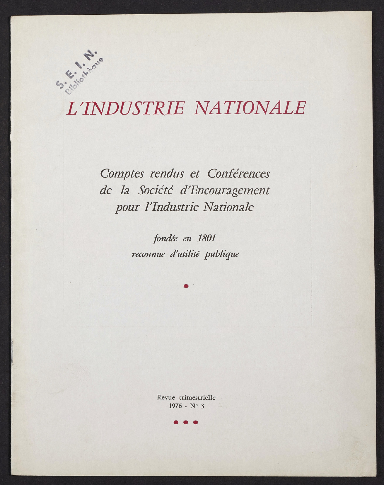 Page de titre du INDNAT.116