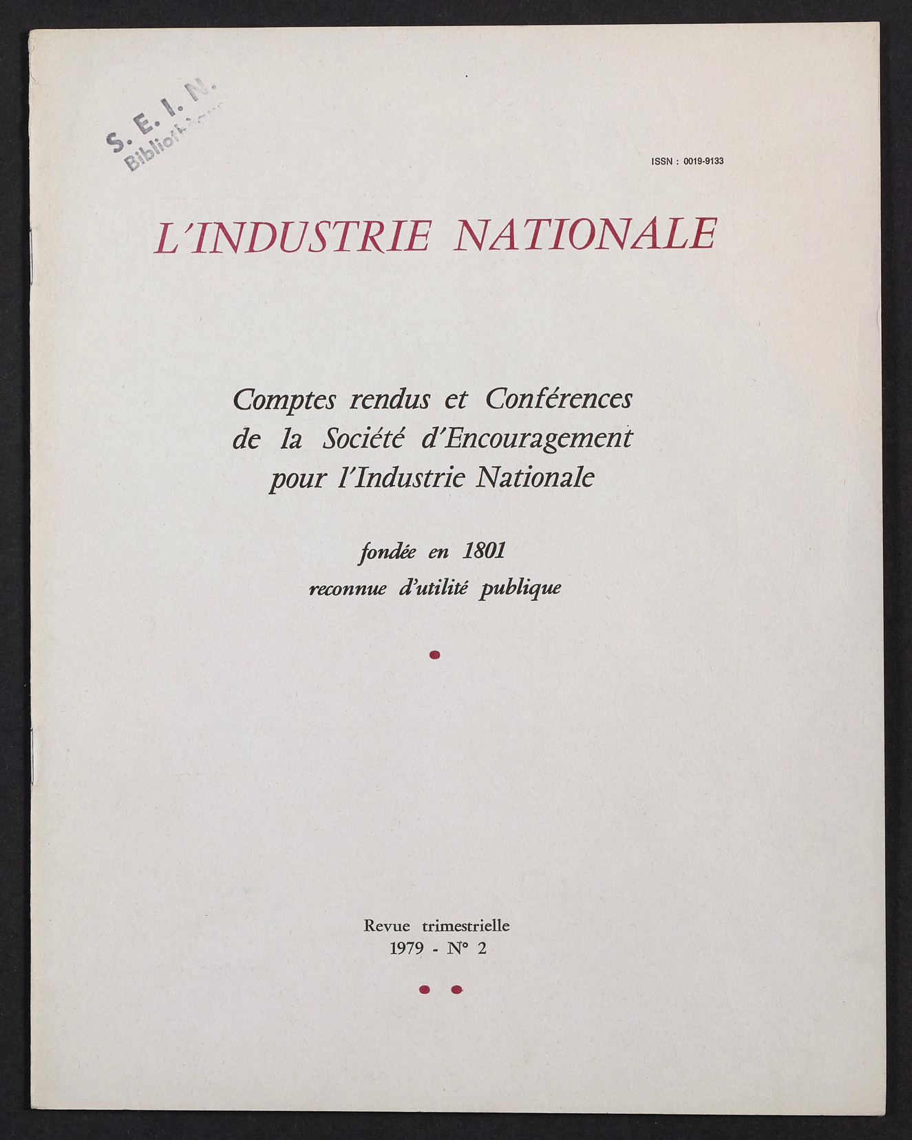 Page de titre du INDNAT.127