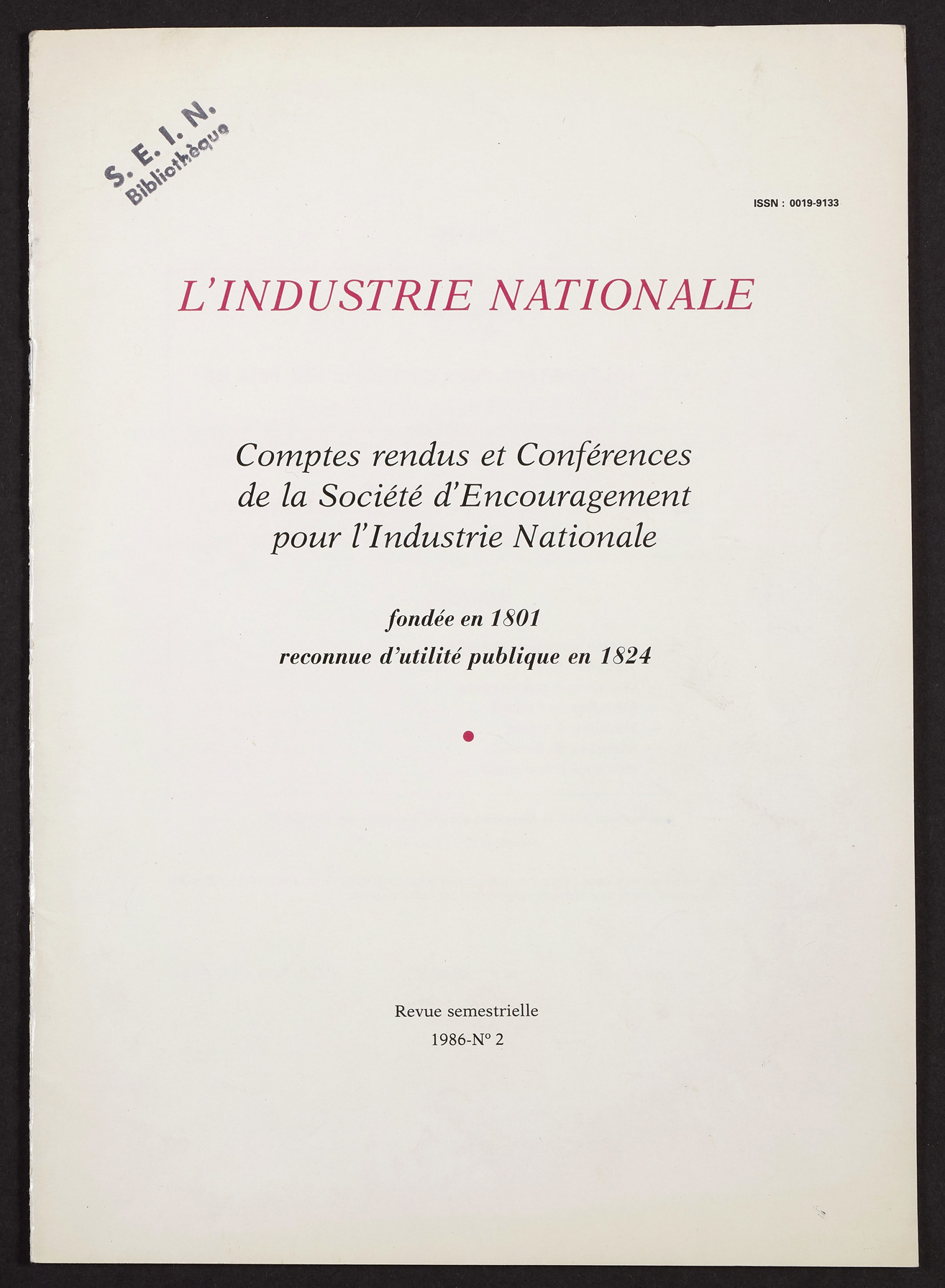 Page de titre du INDNAT.141